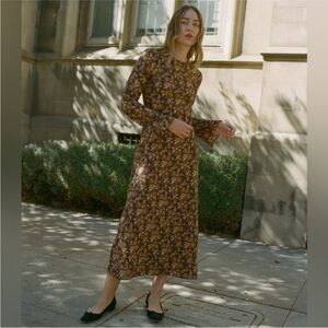 DOEN NWT AMANDE DRESS- Autumn themed pattern